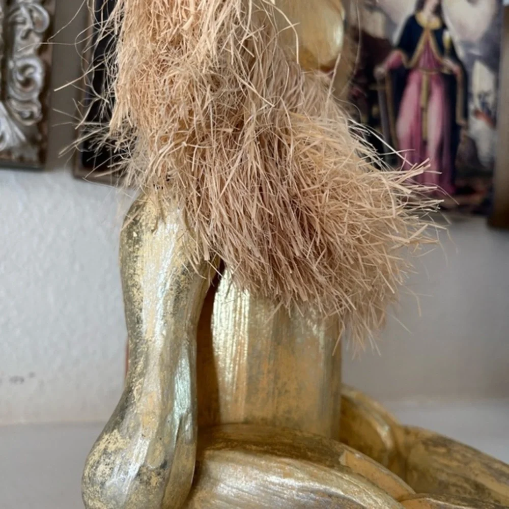 Whimsical Handcrafted‎ Golden Lion with Fluffy Mane - Pier One Decor